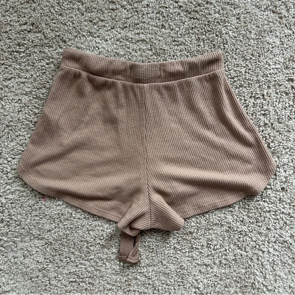Abercrombie & Fitch Waffle Knit Loungewear Tan Shorts Size XS